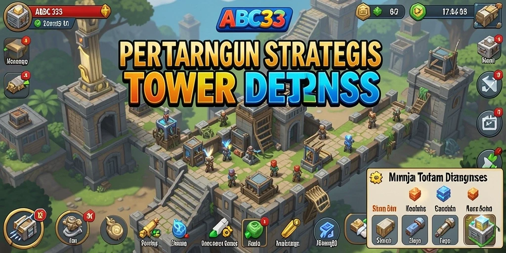 Tampilan gameplay menarik dari ABC33 dengan strategi Tower Defense yang mendebarkan.