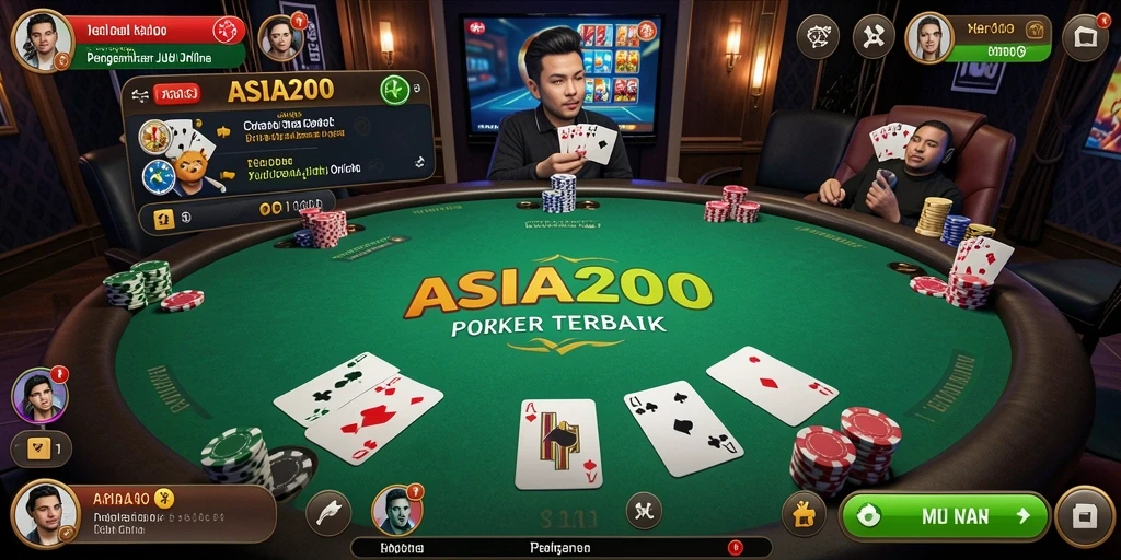 Tampilan gameplay poker yang menegangkan di ASIA200.