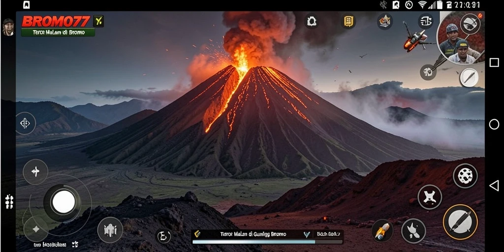 Tangkapan layar dari gameplay menegangkan BROMO77.