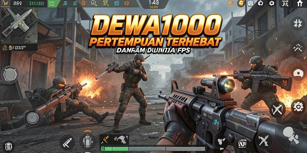 Tampilan gameplay seru dalam DEWA1000 dengan aksi tembak menembak.