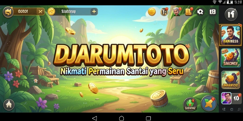 Tampilan gameplay seru di DJARUMTOTO dengan warna-warna cerah.