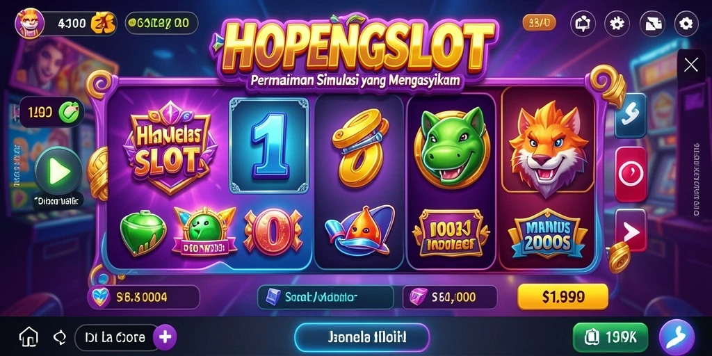 Tampilan gameplay simulasi slot HOPENGSLOT yang menyenangkan.