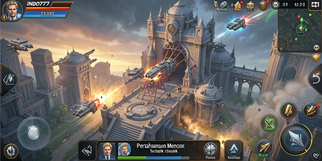 Tampilan gameplay mendebarkan dari INDO777 dalam Tower Defense.