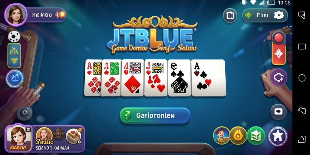 Tampilan screenshot dari gameplay seru JTBLUE saat bermain Domino.