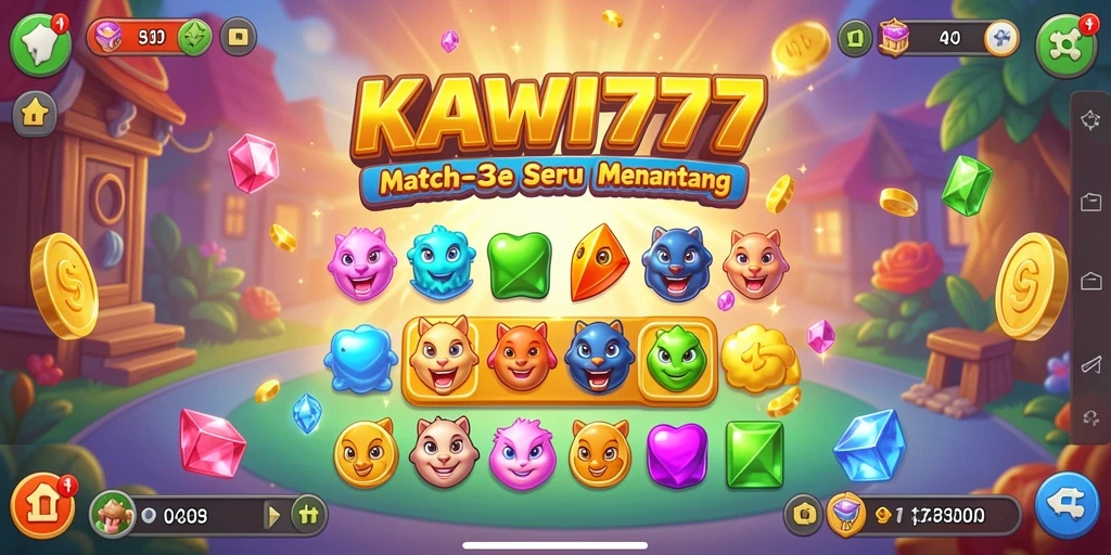 Tampilan gameplay menarik KAWI777 dengan grafis cerah dan menyenangkan.