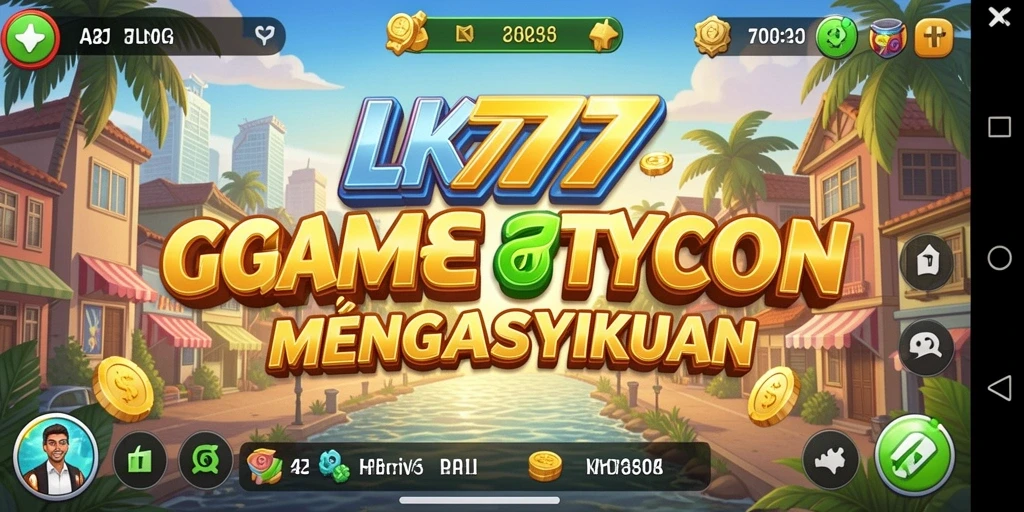 Tampilan gameplay seru LK777 dengan elemen Tycoon yang menarik.