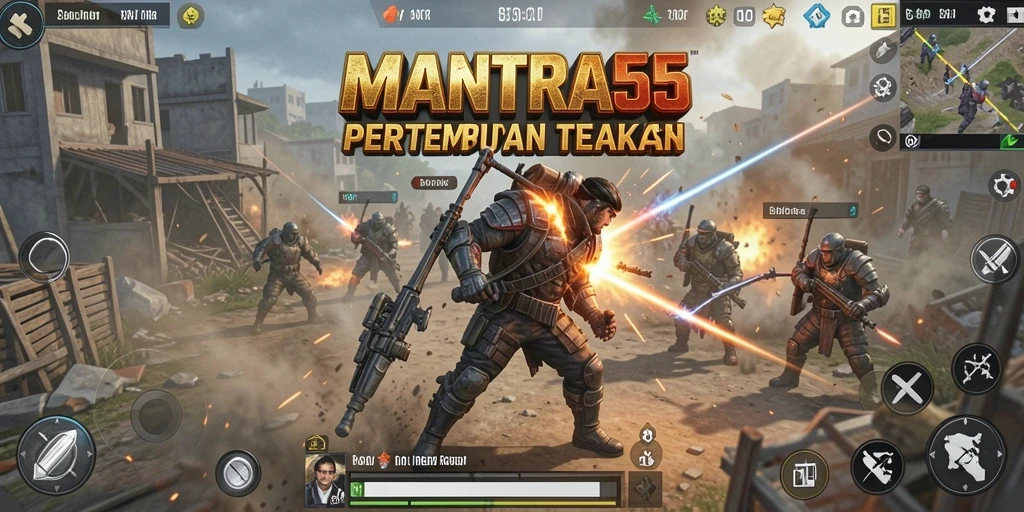 Tangkap momen seru pertempuran di MANTRA55 dengan gameplay yang mendebarkan.