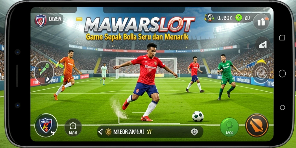 Gameplay seru di MAWARSLOT saat bertanding sepak bola.