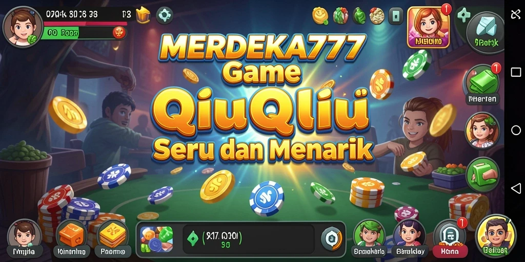 Tampilan gameplay seru MERDEKA777 dalam permainan QiuQiu.