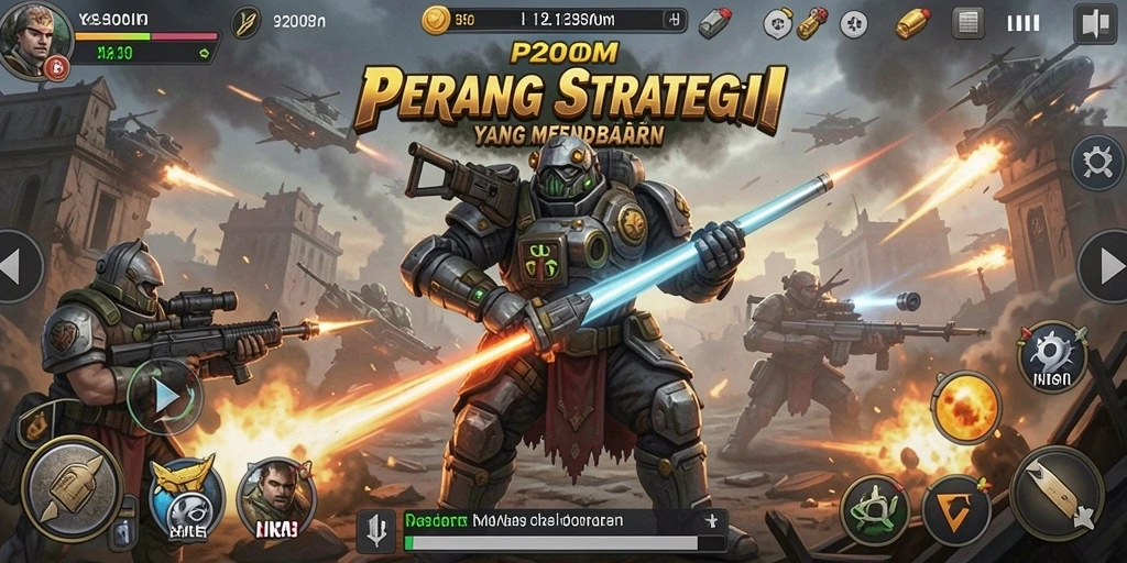 Tampilan gameplay strategis yang memikat dan menarik.