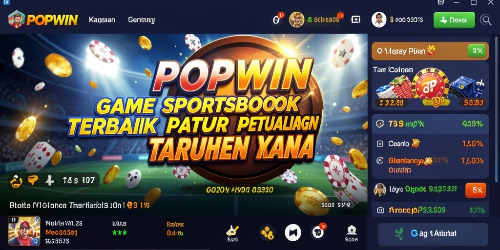 Screenshot utama POPWIN menampilkan antarmuka taruhan olahraga yang menarik.