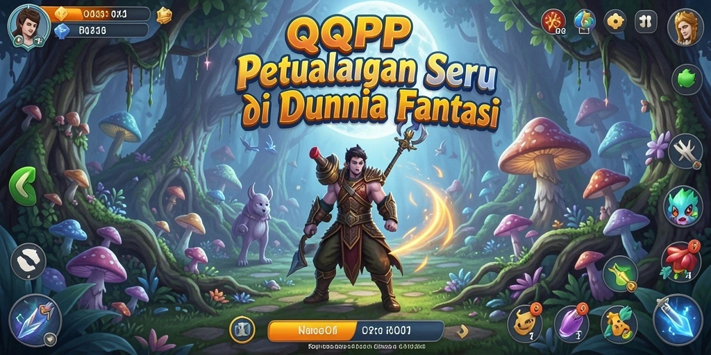 Screenshot utama QQRP menampilkan aksi seru dalam petualangan fantastis.