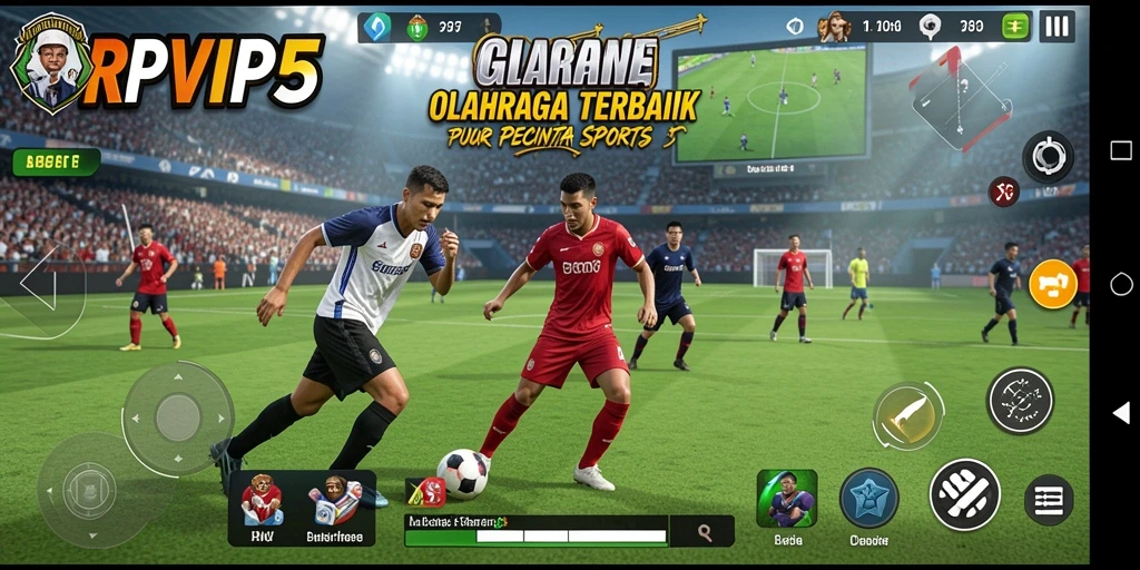 Screenshot RPVIP5 menampilkan karakter dalam aksi olahraga yang mendebarkan.