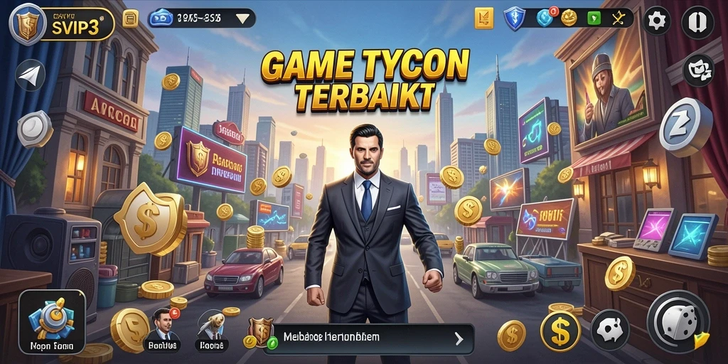 Tangkapan layar gameplay SVIP3 menampilkan interaksi bisnis yang seru.
