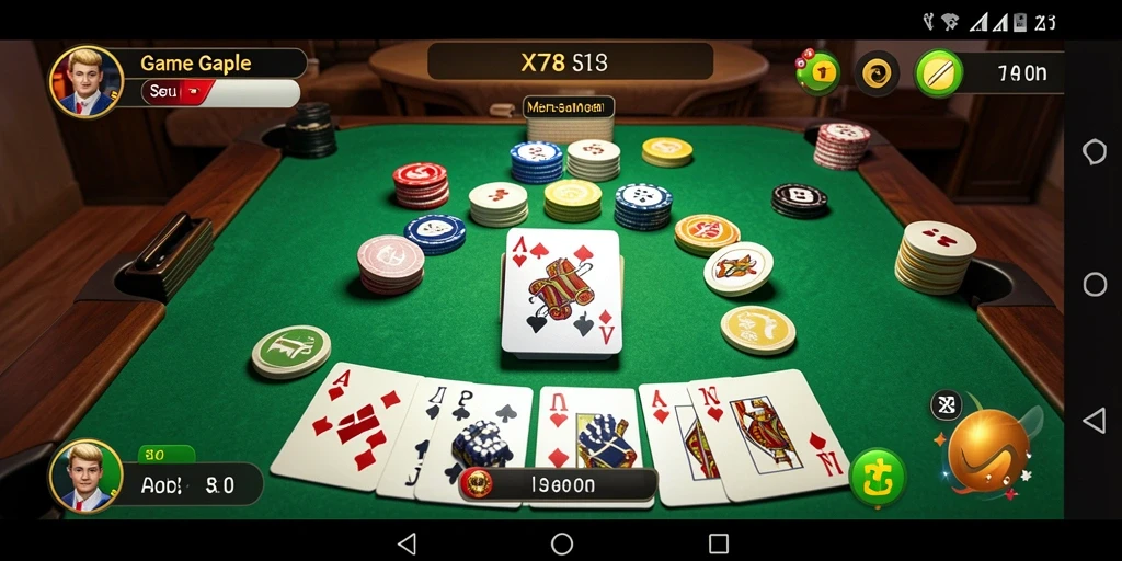 Screenshot gameplay X78 yang menunjukkan suasana seru Gaple.