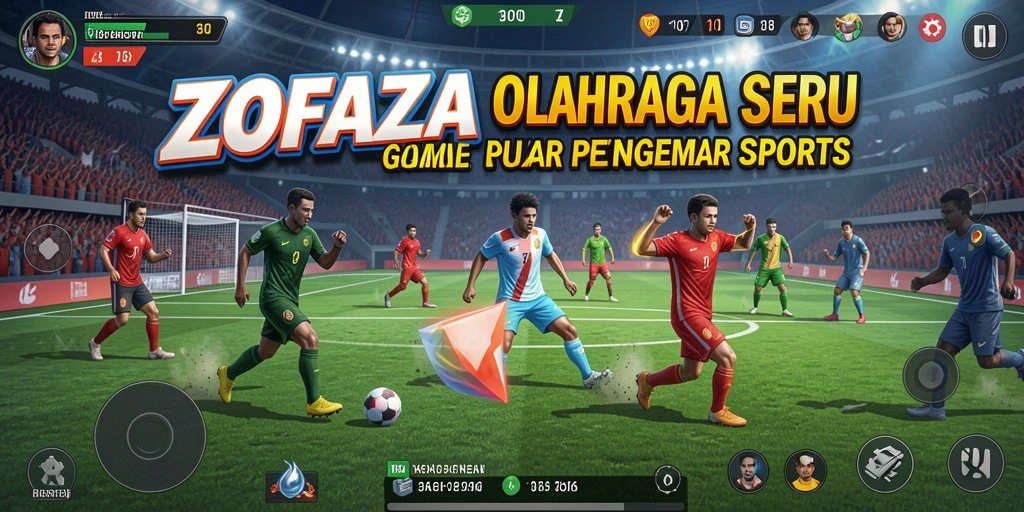Gameplay ZOFAZA yang menampilkan aksi olahraga seru.