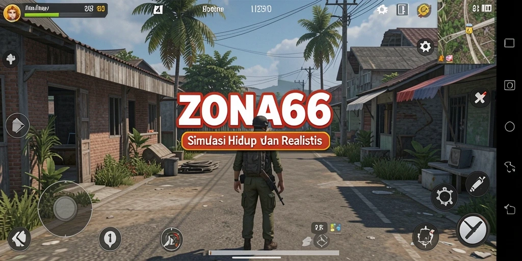 Gameplay ZONA66 dengan interaksi dan simulasi yang mendetail.